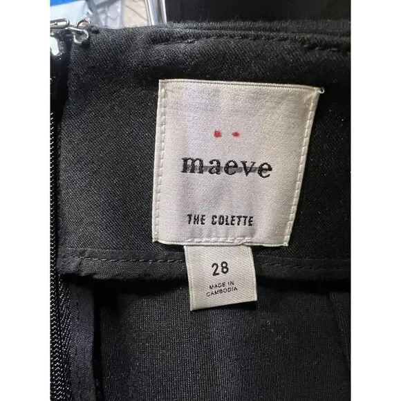 The Colette Cropped Wide-Leg Pants by Maeve: Rhinestone Pocket Edition Size 28 - Picture 5 of 6